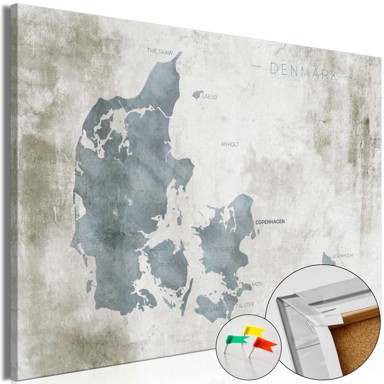 Slika na plutenoj podlozi Scandinavian Blue [Cork Map] 120x80